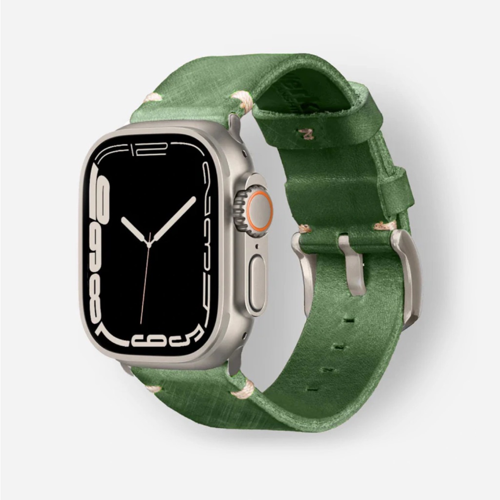 Bandwerk Green Leather Classic Vintage Watch Band